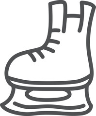 シンプルなスポーツ用品の線画単品アイコン　スケートシューズ