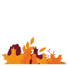 Obraz premium Autumn leaves border