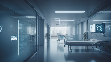 未来的な病院・クリニック・病室のインテリアイメージ
