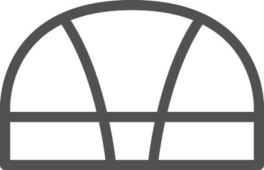 シンプルなスポーツ用品の線画単品アイコン　水泳　帽子