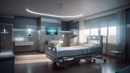 未来的な病院・クリニック・病室のインテリアイメージ
 - obrazy, fototapety, plakaty