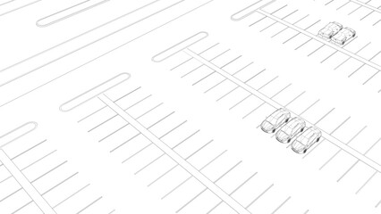 3D illustration of parking and carport © JINDA