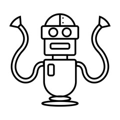 Outline of an isolated robot toy icon Vector