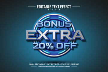 Bonus extra 20 off 3D editable text effect template