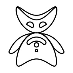 Outline of an isolated robot toy icon Vector