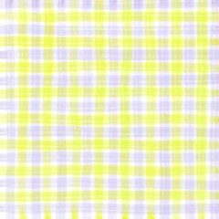 Yellow Purple Gingham Check Hand Drawn Background