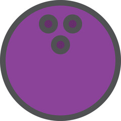 シンプルなスポーツ用品のカラー単品アイコン　ボウリング　ボール