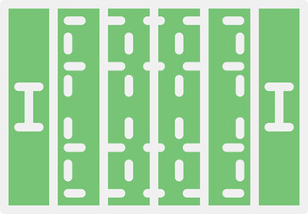 シンプルなスポーツ用品のカラー単品アイコン　ラグビー　グラウンド　コート