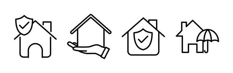 Home insurance icon vector. home shield protect logo