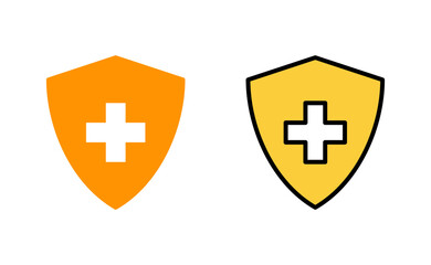 Health insurance icon set for web and mobile app. Insurance document sign and symbol