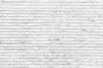 White brick wall texture background. wallpaper for interior and exterior and backdrop design. Paint brickwork wall and copy space.