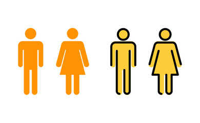 Man and woman icon set  for web and mobile app. male and female sign and symbol. Girls and boys