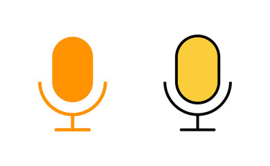 Microphone icon set for web and mobile app. karaoke sign and symbol