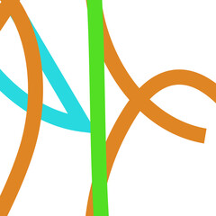 Blue Orange Green Lines Abstract Background 