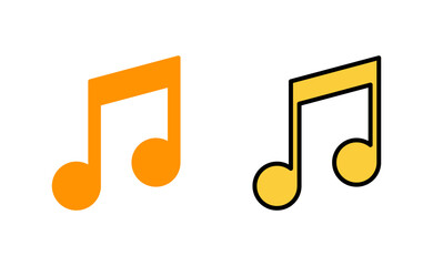 Music icon set  for web and mobile app. note music sign and symbol