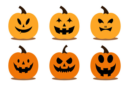 Halloween pumpkin set vector illustration on white background