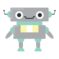 Isolated colored cute robot toy icon Vector