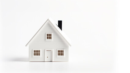miniature house on white background with copy space. saving money and property investment concept