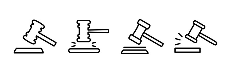 Gavel icon vector. judge gavel icon. auction hammer