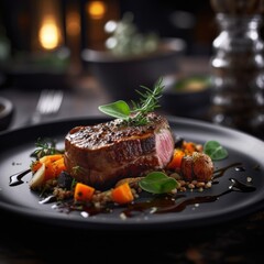 Food photography of a gourmet meat