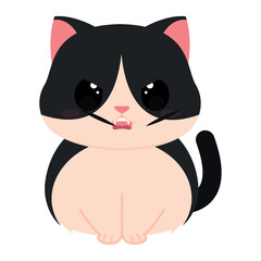 Isolated cute angry cat character Vector