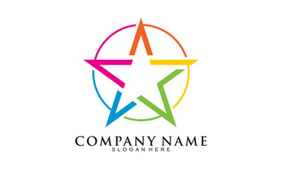 Fototapeta premium Colorful star symbol logo design vector