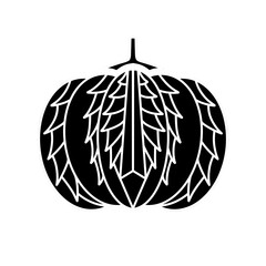 Handdrawn Pumpkin Ornament Line Art Abstract Fall Season Coloring Page Decoration