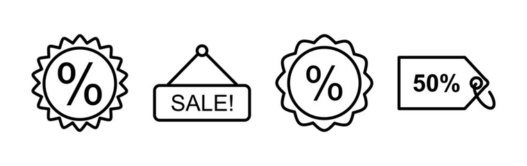 Discount icon vector. shopping tags. percentage icon