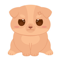 Isolated cute angry dog character Vector