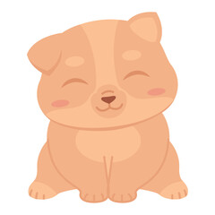 Isolated cute happy dog character Vector