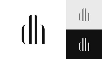 Letter DH initial monogram logo design