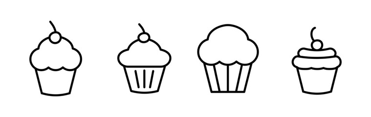 Cup cake icon vector. cake icon. bakery. muffin