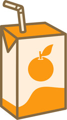 boxed orange fruit juice. Editable vector file. Recolorable