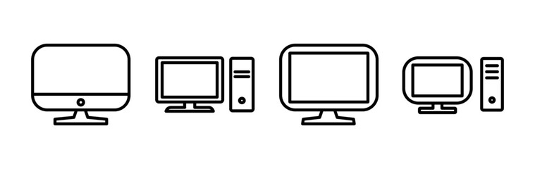 Computer icon vector. computer monitor icon.