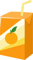 boxed orange fruit juice. Editable vector file. Recolorable