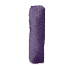 Symbol made of purple fur. letter i