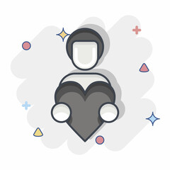 Icon Love Hand. related to Family symbol. simple design editable. simple illustration