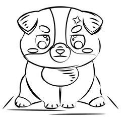 Isolated cute sketch of an angry dog character Vector
