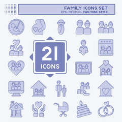 Icon Set Family. related to Love symbol. simple design editable. simple illustration