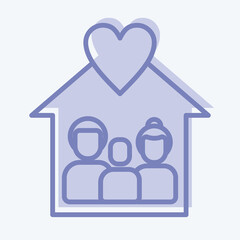 Icon Love Familys. related to Family symbol. glyph style. simple design editable. simple illustration