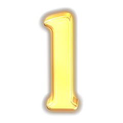 Symbol made of glowing gold. letter l