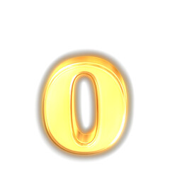 Symbol made of glowing gold. letter o
