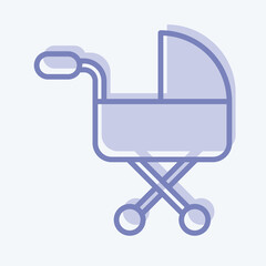 Icon Baby Carriage. related to Family symbol. Two Tone Style. simple design editable. simple illustration