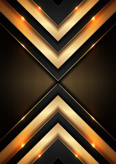 Elegant Black Gold Background with Golden Light, Abstract Luxury Image for Website Templates and More, Modern Abstract Design for Banners and Flyers