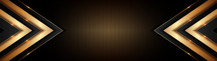 Luxury Abstract, Golden Light on Black Gold Background for Modern Website Templates and Long Horizontal Designs a Contemporary Abstract Image for Banners and Covers