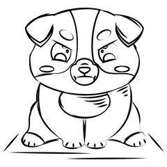 Isolated cute sketch of an angry dog character Vector
