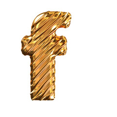 Ribbed gold symbol. letter f