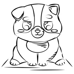 Isolated cute sketch of a happy dog character Vector