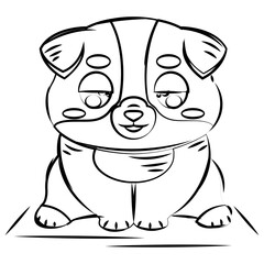 Isolated cute sketch of an asleep dog character Vector