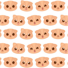 Seamless pattern background with dog emoji avatars Vector